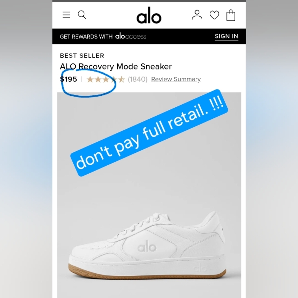 Alo White Recovery Mode Sneakers Women Brand New alo Shoes - Picture 8 of 10